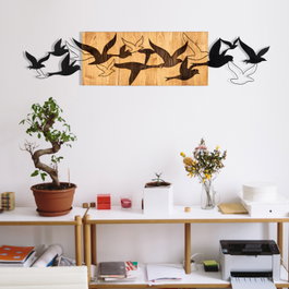 Wallity Albatros Escultura de pared Negro y Nogal